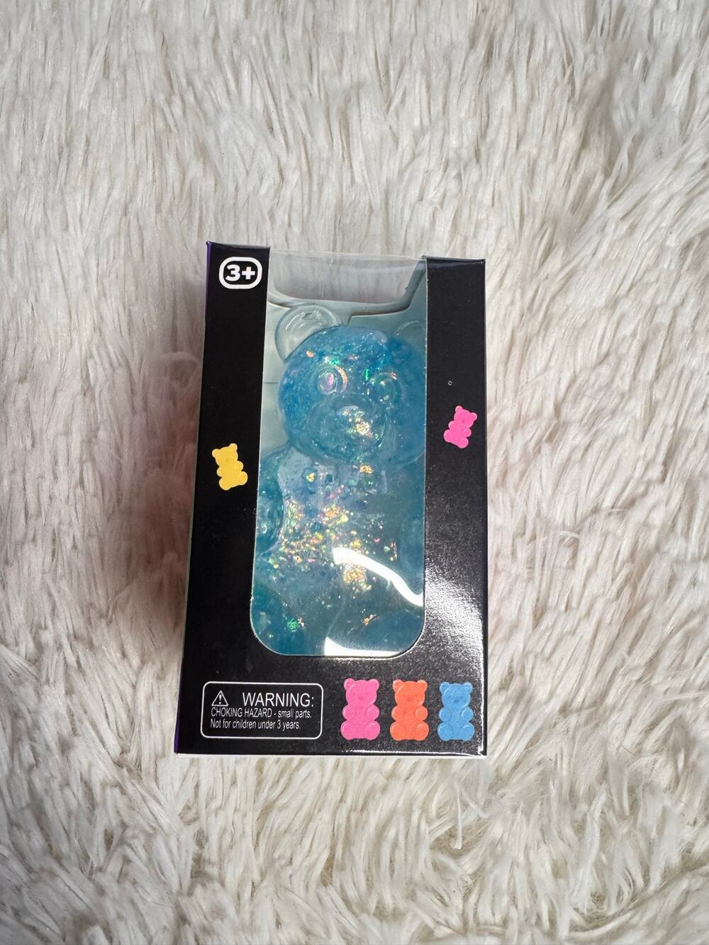 Glitter Gummy bear blue squishy low rebound